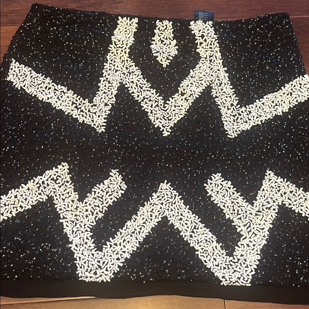 Black and White Patterned Skirt